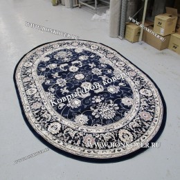 Овальный Ковер Для Гостиной Дизайн 30596 Темно-Синий